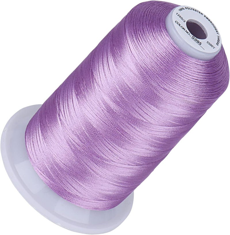 simthread 5500Yds Embroidery Thread, 5000M High-Yardage 40WT 100% Polyester Thread – 170+ Vivid Colors, High-Speed Rated – Compatible with Brother, Singer, Janome & More - Orchid S095 - Image 1